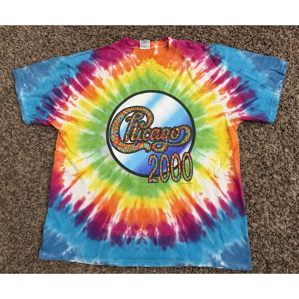 Vintage Y2K Delta Tag Chicago 2000 Concert Shirt Band Tour TieDye Mens Size XL